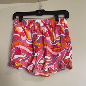 Zara Pink and Orange High Waist Shorts